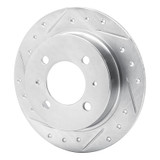 R1 91-06 Nissan Sentra Rear Left Drilled & Slotted Silver Brake Rotor