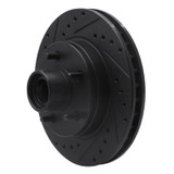 R1 93-95 Chevrolet G20 Front Left Drilled & Slotted Black Brake Rotor