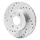R1 88-06 Nissan Sentra Front Left Drilled & Slotted Silver Brake Rotor