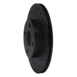R1 92-95 Toyota Paseo Front Right Drilled & Slotted Black Brake Rotor