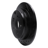 R1 05-10 Honda Odyssey Rear Right Drilled & Slotted Black Brake Rotor