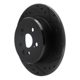 R1 90-93 Toyota Celica Rear Right Drilled & Slotted Black Brake Rotor