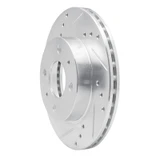 R1 86-17 Nissan NX Front Left Drilled & Slotted Silver Brake Rotor