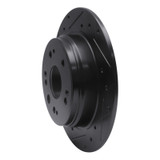 R1 02-04 Honda CR-V Rear Left Drilled & Slotted Black Brake Rotor