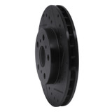 R1 88-93 Toyota Celica Front Right Drilled & Slotted Black Brake Rotor