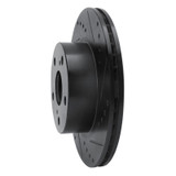R1 89-92 Toyota Cressida Front Right Drilled & Slotted Black Brake Rotor