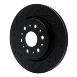 R1 17-25 Buick Enclave Rear Left Drilled & Slotted Black Brake Rotor