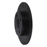 R1 87-92 Chevrolet Nova Rear Left Drilled & Slotted Black Brake Rotor