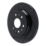 R1 19-25 Cadillac Escalade Rear Left Drilled & Slotted Black Brake Rotor