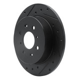 R1 01-05 Acura EL Rear Left Drilled & Slotted Black Brake Rotor