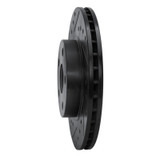 R1 86-89 Toyota Celica Front Left Drilled & Slotted Black Brake Rotor