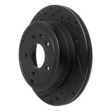 R1 07-15 Chevrolet Equinox Rear Left Drilled & Slotted Black Brake Rotor