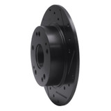 R1 03-08 Acura TSX Rear Right Drilled & Slotted Black Brake Rotor