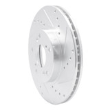 R1 98-22 Acura CSX Front Right Drilled & Slotted Silver Brake Rotor