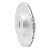 R1 98-22 Acura CSX Front Left Drilled & Slotted Silver Brake Rotor