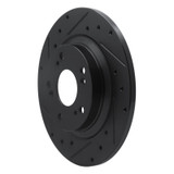 R1 00-09 Honda S2000 Rear Left Drilled & Slotted Black Brake Rotor