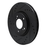 R1 00-09 Honda S2000 Front Left Drilled & Slotted Black Brake Rotor