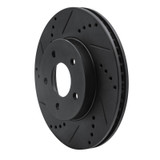 R1 02-07 Chevrolet Equinox Front Left Drilled & Slotted Black Brake Rotor