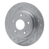 R1 05-22 Acura ILX Rear Left Drilled & Slotted Silver Brake Rotor