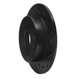 R1 98-02 Acura CL Rear Right Drilled & Slotted Black Brake Rotor