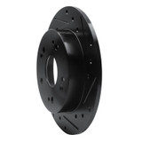 R1 97-15 Acura CSX Rear Right Drilled & Slotted Black Brake Rotor