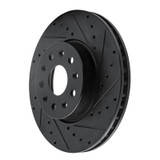 R1 16-25 Cadillac CT5 Front Right Drilled & Slotted Black Brake Rotor