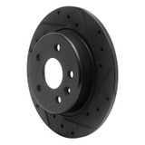 R1 16-23 Chevrolet Cruze Rear Right Drilled & Slotted Black Brake Rotor