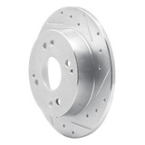 R1 92-97 Acura CL Rear Right Drilled & Slotted Silver Brake Rotor
