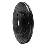 R1 07-10 Chevrolet Cobalt Front Right Drilled & Slotted Black Brake Rotor