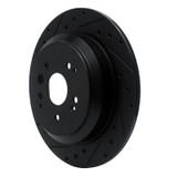 R1 14-16 Acura MDX Rear Left Drilled & Slotted Black Brake Rotor