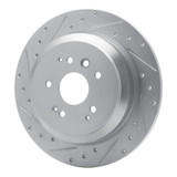 R1 14-16 Acura MDX Rear Left Drilled & Slotted Silver Brake Rotor