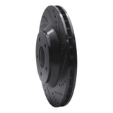 R1 88-96 Chevrolet Corvette Left Front Drilled & Slotted Black Brake Rotor