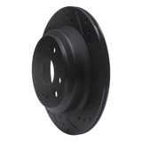 R1 05-12 Acura RL Rear Right Drilled & Slotted Black Brake Rotor
