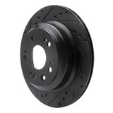 R1 05-12 Acura RL Rear Left Drilled & Slotted Black Brake Rotor