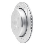 R1 03-11 Ford Crown Victoria Rear Right Drilled & Slotted Silver Brake Rotor