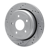 R1 03-11 Ford Crown Victoria Rear Left Drilled & Slotted Silver Brake Rotor