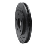 R1 88-96 Buick Regal Front Right Drilled & Slotted Black Brake Rotor