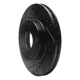 R1 85-91 Buick Skylark Front Left Drilled & Slotted Black Brake Rotor