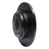 R1 99-01 Acura RL Rear Left Drilled & Slotted Black Brake Rotor