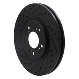 R1 97-05 Acura NSX Front Left Drilled & Slotted Black Brake Rotor