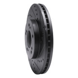 R1 93-95 Acura Legend Front Right Drilled & Slotted Black Brake Rotor