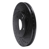R1 91-96 Acura NSX Front Right Drilled & Slotted Black Brake Rotor