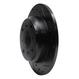 R1 87-90 Acura Legend Rear Right Drilled & Slotted Black Brake Rotor