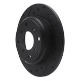 R1 87-90 Acura Legend Rear Left Drilled & Slotted Black Brake Rotor