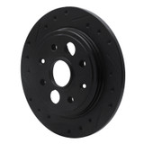 R1 86-89 Acura Integra Rear Left Drilled & Slotted Black Brake Rotor