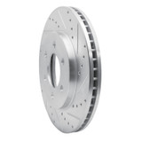 R1 02-06 Ford Expedition Front Right Drilled & Slotted Silver Brake Rotor