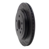 R1 08-19 Cadillac CTS Rear Right Drilled & Slotted Black Brake Rotor