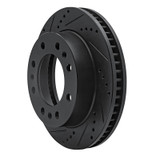 R1 06-11 Cadillac DTS Front Left Drilled & Slotted Black Brake Rotor