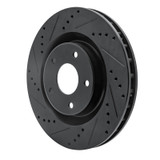 R1 05-13 Cadillac XLR Front Left Drilled & Slotted Black Brake Rotor