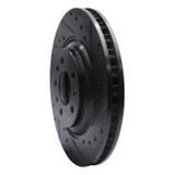 R1 04-08 Cadillac CTS Front Right Drilled & Slotted Black Brake Rotor